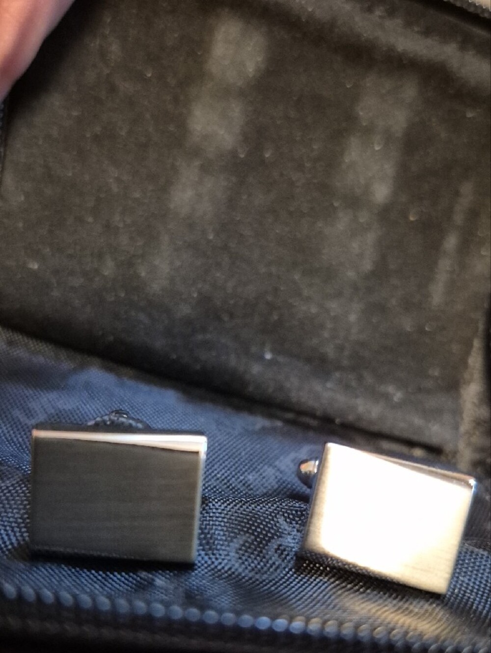 Calvin Klein Polished Silver Rectangular Cufflinks With Pouch - Picture 6 of 6